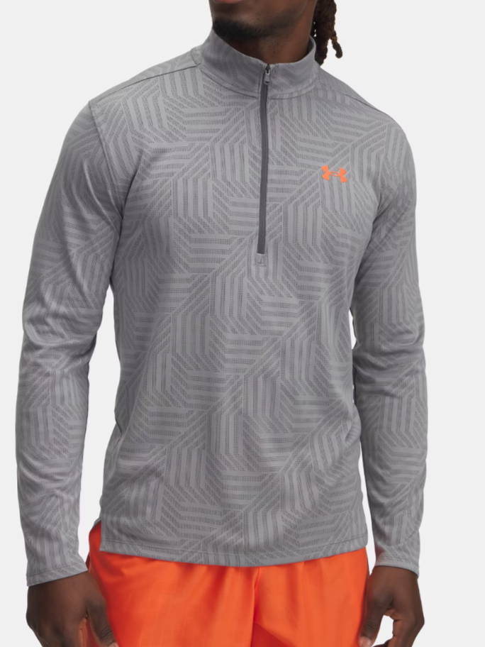 Under Armour - Jacquard Half Zip - Grey/Orange